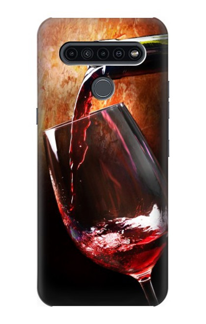 W2396 Red Wine Bottle And Glass Hard Case and Leather Flip Case For LG K41S