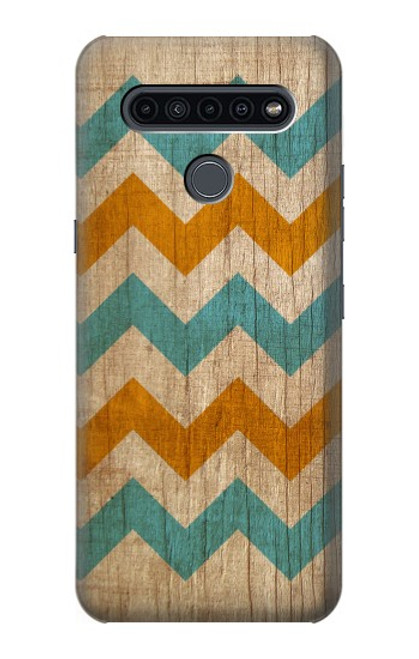 W3033 Vintage Wood Chevron Graphic Printed Hard Case and Leather Flip Case For LG K41S