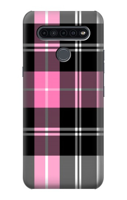 W3091 Pink Plaid Pattern Hard Case and Leather Flip Case For LG K41S