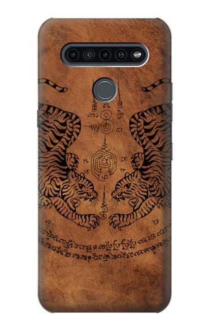 W3209 Sak Yant Twin Tiger Hard Case and Leather Flip Case For LG K41S