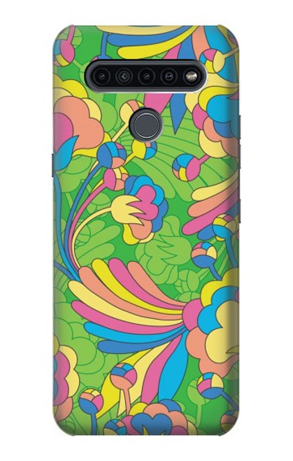 W3273 Flower Line Art Pattern Hard Case and Leather Flip Case For LG K41S