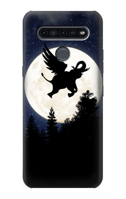 W3323 Flying Elephant Full Moon Night Hard Case and Leather Flip Case For LG K41S