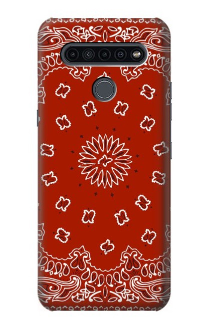 W3355 Bandana Red Pattern Hard Case and Leather Flip Case For LG K41S