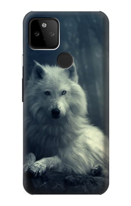 W1516 White Wolf Hard Case and Leather Flip Case For Google Pixel 5A 5G