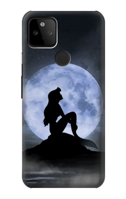 W2668 Mermaid Silhouette Moon Night Hard Case and Leather Flip Case For Google Pixel 5A 5G