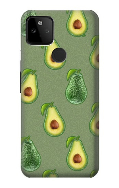 W3285 Avocado Fruit Pattern Hard Case and Leather Flip Case For Google Pixel 5A 5G