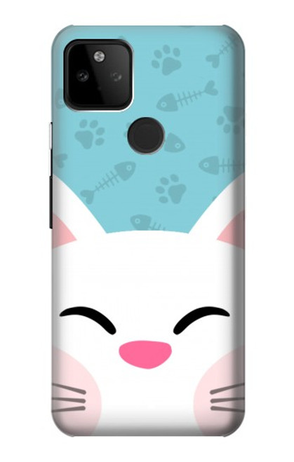 W3542 Cute Cat Cartoon Hard Case and Leather Flip Case For Google Pixel 5A 5G