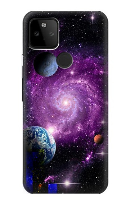 W3689 Galaxy Outer Space Planet Hard Case and Leather Flip Case For Google Pixel 5A 5G