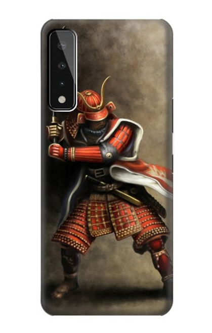 W0796 Japan Red Samurai Hard Case and Leather Flip Case For LG Stylo 7 4G