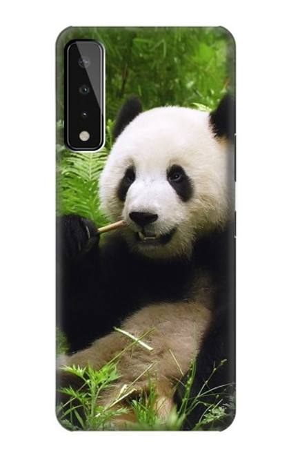 W1073 Panda Enjoy Eating Hard Case and Leather Flip Case For LG Stylo 7 4G
