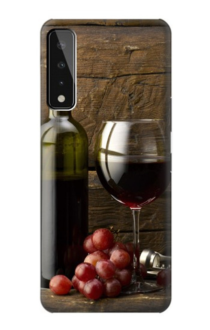W1316 Grapes Bottle and Glass of Red Wine Hard Case and Leather Flip Case For LG Stylo 7 4G