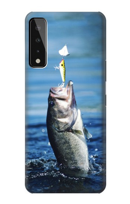 W1594 Bass Fishing Hard Case and Leather Flip Case For LG Stylo 7 4G