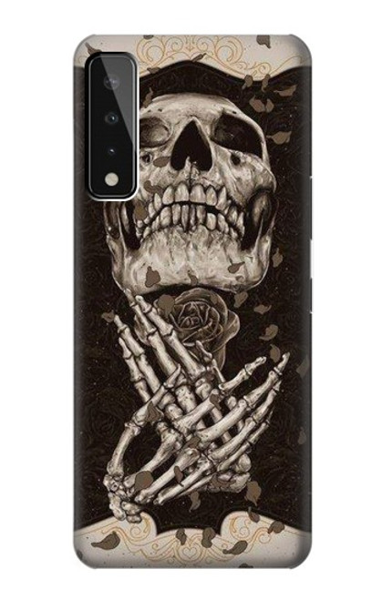 W1676 Skull Rose Hard Case and Leather Flip Case For LG Stylo 7 4G