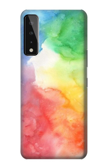 W2945 Colorful Watercolor Hard Case and Leather Flip Case For LG Stylo 7 4G