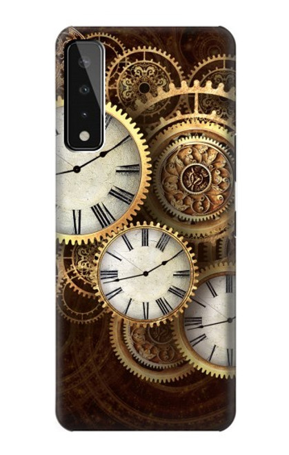 W3172 Gold Clock Live Hard Case and Leather Flip Case For LG Stylo 7 4G