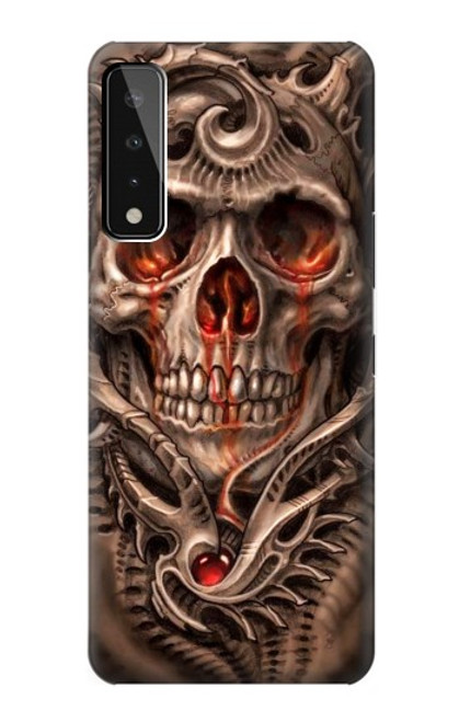 W1675 Skull Blood Tattoo Hard Case and Leather Flip Case For LG Stylo 7 5G