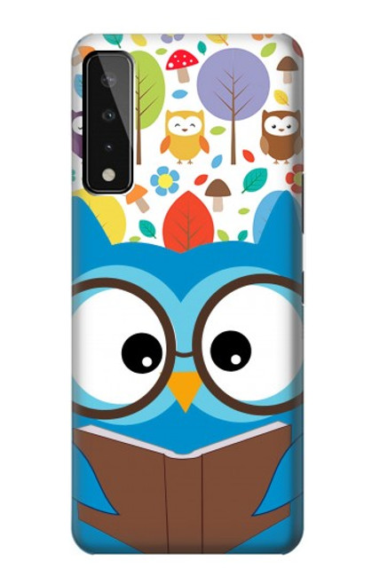 W2521 Cute Nerd Owl Cartoon Hard Case and Leather Flip Case For LG Stylo 7 5G