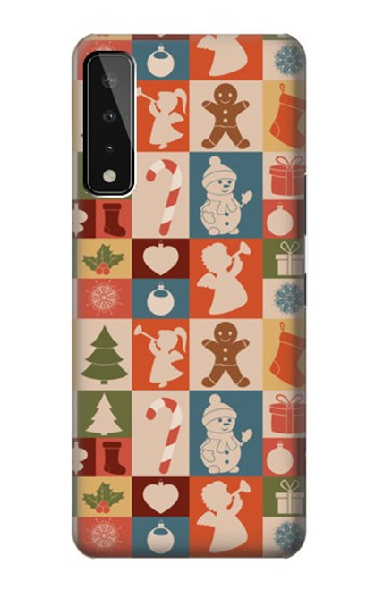 W2854 Cute Xmas Pattern Hard Case and Leather Flip Case For LG Stylo 7 5G