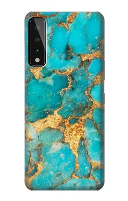 W2906 Aqua Turquoise Stone Hard Case and Leather Flip Case For LG Stylo 7 5G