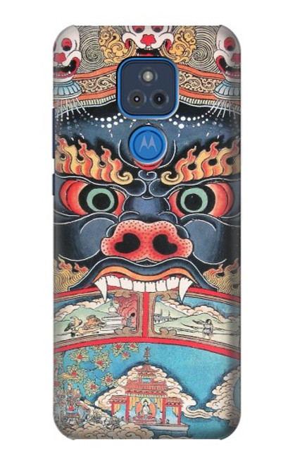 W0572 Tibet Art Hard Case and Leather Flip Case For Motorola Moto G Play (2021)