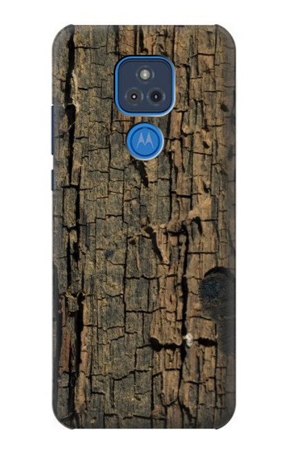 W0598 Wood Graphic Printed Hard Case and Leather Flip Case For Motorola Moto G Play (2021)