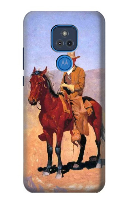 W0772 Cowboy Western Hard Case and Leather Flip Case For Motorola Moto G Play (2021)