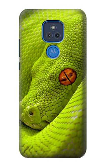 W0785 Green Snake Hard Case and Leather Flip Case For Motorola Moto G Play (2021)