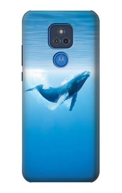 W0843 Blue Whale Hard Case and Leather Flip Case For Motorola Moto G Play (2021)