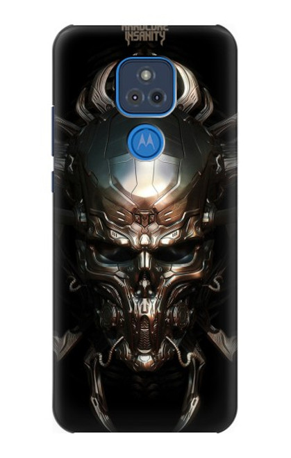 W1027 Hardcore Metal Skull Hard Case and Leather Flip Case For Motorola Moto G Play (2021)