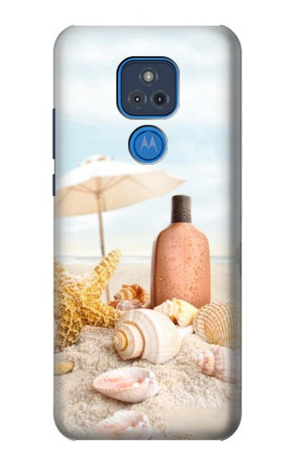 W1425 Seashells on The Beach Hard Case and Leather Flip Case For Motorola Moto G Play (2021)