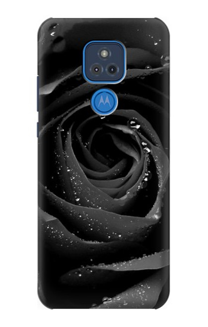 W1598 Black Rose Hard Case and Leather Flip Case For Motorola Moto G Play (2021)