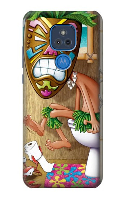 W1702 Tiki Man Toilet Hard Case and Leather Flip Case For Motorola Moto G Play (2021)