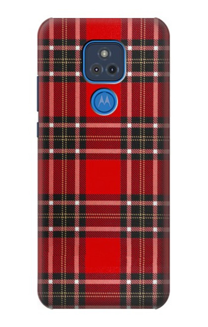 W2374 Tartan Red Pattern Hard Case and Leather Flip Case For Motorola Moto G Play (2021)