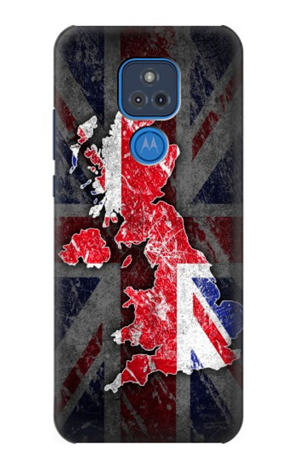 W2936 UK British Flag Map Hard Case and Leather Flip Case For Motorola Moto G Play (2021)