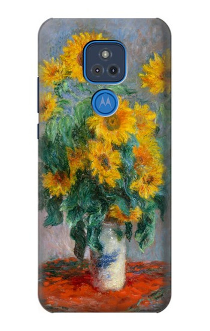 W2937 Claude Monet Bouquet of Sunflowers Hard Case and Leather Flip Case For Motorola Moto G Play (2021)