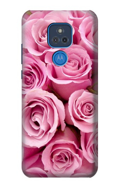 W2943 Pink Rose Hard Case and Leather Flip Case For Motorola Moto G Play (2021)