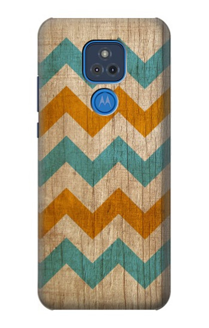 W3033 Vintage Wood Chevron Graphic Printed Hard Case and Leather Flip Case For Motorola Moto G Play (2021)