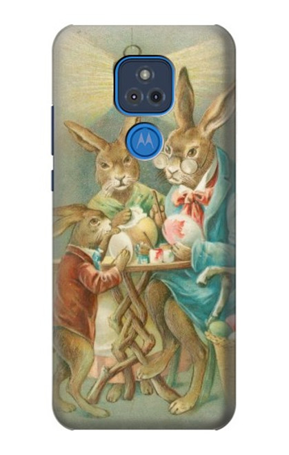 W3164 Easter Rabbit Family Hard Case and Leather Flip Case For Motorola Moto G Play (2021)