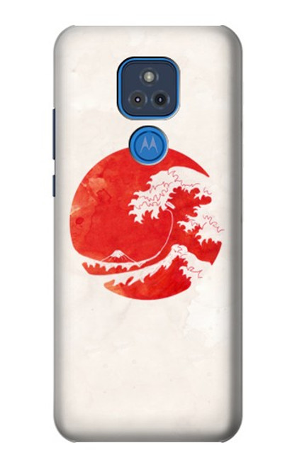 W3237 Waves Japan Flag Hard Case and Leather Flip Case For Motorola Moto G Play (2021)