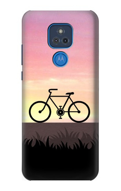 W3252 Bicycle Sunset Hard Case and Leather Flip Case For Motorola Moto G Play (2021)