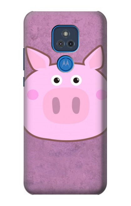 W3269 Pig Cartoon Hard Case and Leather Flip Case For Motorola Moto G Play (2021)