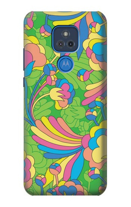 W3273 Flower Line Art Pattern Hard Case and Leather Flip Case For Motorola Moto G Play (2021)