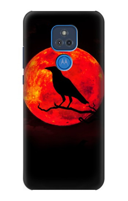 W3328 Crow Red Moon Hard Case and Leather Flip Case For Motorola Moto G Play (2021)