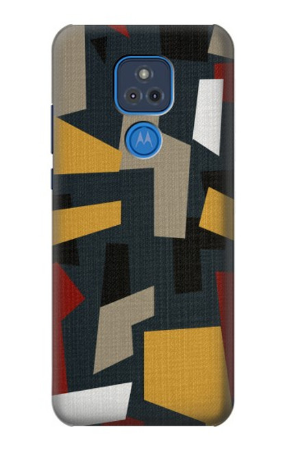 W3386 Abstract Fabric Texture Hard Case and Leather Flip Case For Motorola Moto G Play (2021)