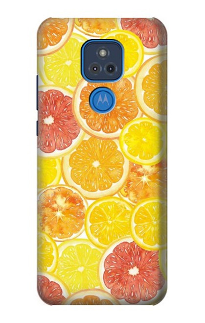 W3408 Lemon Hard Case and Leather Flip Case For Motorola Moto G Play (2021)