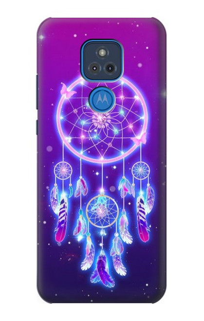 W3484 Cute Galaxy Dream Catcher Hard Case and Leather Flip Case For Motorola Moto G Play (2021)