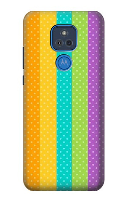 W3678 Colorful Rainbow Vertical Hard Case and Leather Flip Case For Motorola Moto G Play (2021)