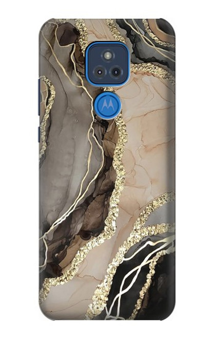 W3700 Marble Gold Graphic Printed Hard Case and Leather Flip Case For Motorola Moto G Play (2021)