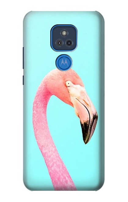 W3708 Pink Flamingo Hard Case and Leather Flip Case For Motorola Moto G Play (2021)