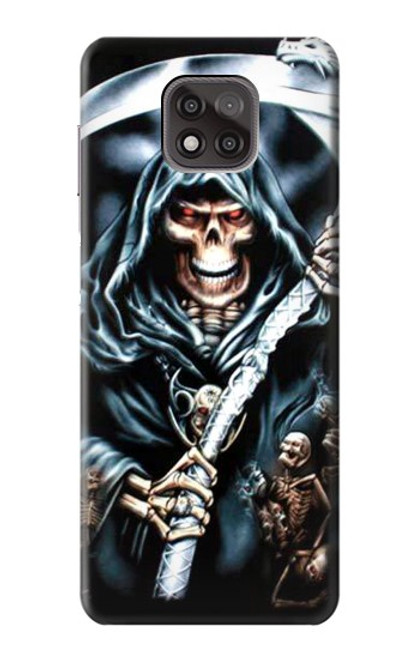 W0295 Grim Reaper Hard Case and Leather Flip Case For Motorola Moto G Power (2021)